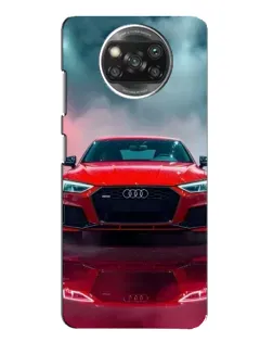 Чехол для Xiaomi POCO X3 с картинкой «Audi RS — красный стиль»