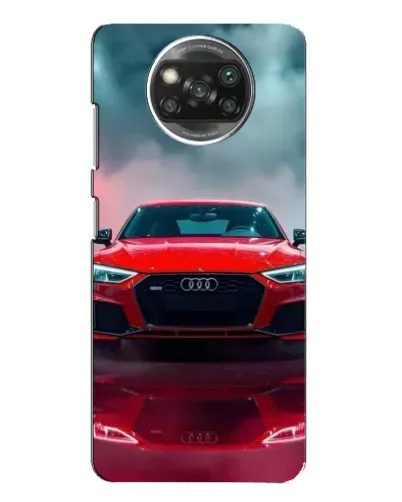 Чехол для Xiaomi POCO X3 с картинкой «Audi RS — красный стиль»