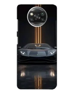 Чохол для Xiaomi POCO X3 з картинкою «Lamborghini золоті лінії»