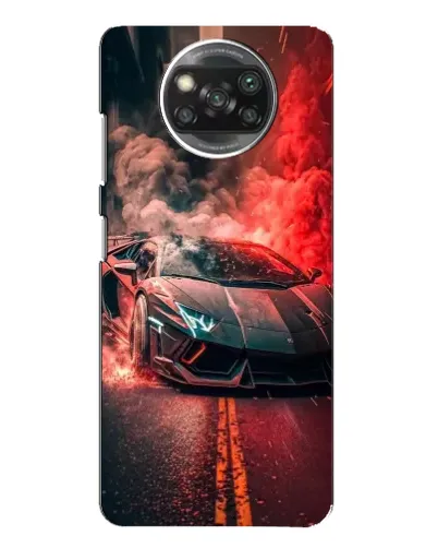 Чохол для Xiaomi POCO X3 з картинкою «Lamborghini червоний дим»