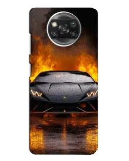 Чохол для Xiaomi POCO X3 з картинкою «Lamborghini у вогні»