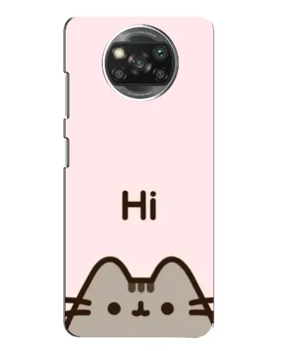 Чехол для Xiaomi POCO X3 с картинкой «Пушин говорит Hi»