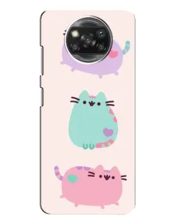 Чехол для Xiaomi POCO X3 с картинкой «Pusheen трио»