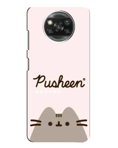 Чехол для Xiaomi POCO X3 с картинкой «Pusheen логотип»