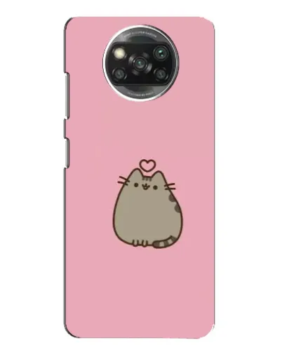 Чехол для Xiaomi POCO X3 с картинкой «Pusheen сердце»