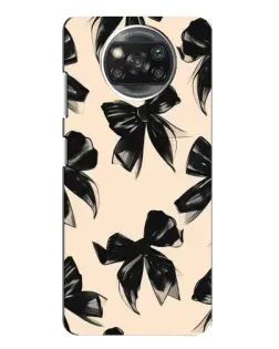 Чохол для Xiaomi POCO X3 з картинкою «Патерн чорні банти»