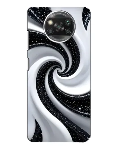 Чехол для Xiaomi POCO X3 с картинкой «Черно-белая спираль»
