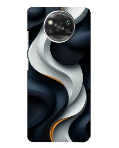 Чехол для Xiaomi POCO X3 с картинкой «Объемные черно-белые ленты»