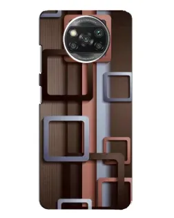 Чохол для Xiaomi POCO X3 з картинкою «Коричневі об'ємні квадрати»