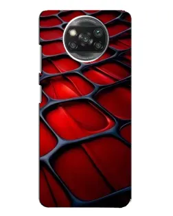 Чехол для Xiaomi POCO X3 с картинкой «Красная глянцевая сетка»