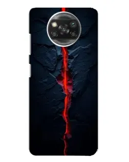 Чехол для Xiaomi POCO X3 с картинкой «Kрасная лавовая трещина»