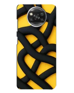 Чехол для Xiaomi POCO X3 с картинкой «Черное желтое переплетение»