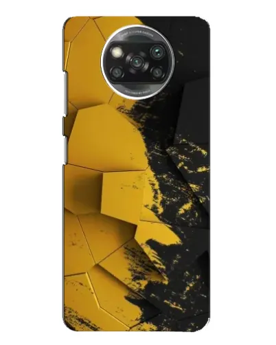 Чехол для Xiaomi POCO X3 с картинкой «Золотые осколки геометрии»