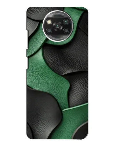 Чехол для Xiaomi POCO X3 с картинкой «Зеленые кожаные волны»