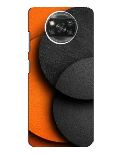 Чехол для Xiaomi POCO X3 с картинкой «Геометрия оранжевых кругов»