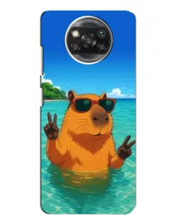 Чехол для Xiaomi POCO X3 с картинкой «Морская капибара»