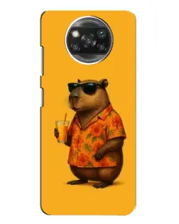 Чехол для Xiaomi POCO X3 с картинкой «Капибара на отдыхе»