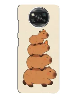 Чехол для Xiaomi POCO X3 с картинкой «Башня из капибар»