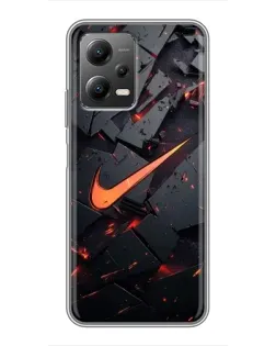 Чехол для Xiaomi POCO X5 (5G) с картинкой «Nike — эффект разломов»