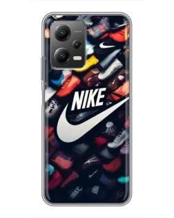 Чехол для Xiaomi POCO X5 (5G) с картинкой «Коллекция кроссовок Nike»