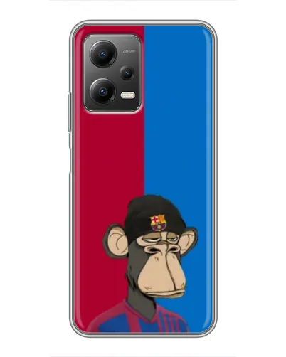 Чехол для Xiaomi POCO X5 (5G) с картинкой «Bored Ape — фанат Барсы»