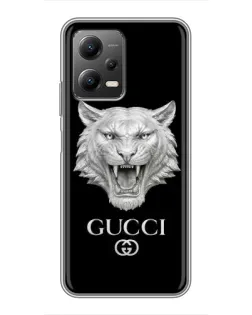 Чехол для Xiaomi POCO X5 (5G) с картинкой «Gucci — серебряный лев» Чехол для Xiaomi POCO X5 (5G) с картинкой «Gucci — серебряный лев»