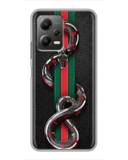 Чехол для Xiaomi POCO X5 (5G) с картинкой «Gucci — змея на полосе» Чехол для Xiaomi POCO X5 (5G) с картинкой «Gucci — змея на полосе»