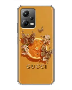 Чехол для Xiaomi POCO X5 (5G) с картинкой «Gucci — золотые бабочки» Чехол для Xiaomi POCO X5 (5G) с картинкой «Gucci — золотые бабочки»