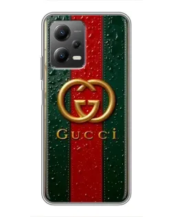 Чехол для Xiaomi POCO X5 (5G) с картинкой «Gucci — фирменная полоса и золото» Чехол для Xiaomi POCO X5 (5G) с картинкой «Gucci — фирменная полоса и золото»