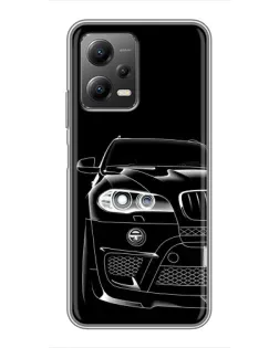 Чехол для Xiaomi POCO X5 (5G) с картинкой «Темный силуэт BMW»