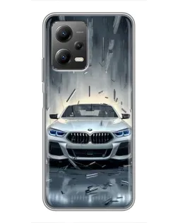 Чехол для Xiaomi POCO X5 (5G) с картинкой «BMW в свете фар»
