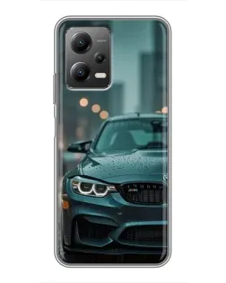 Чехол для Xiaomi POCO X5 (5G) с картинкой «BMW в огнях города»