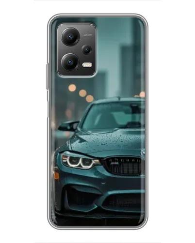 Чехол для Xiaomi POCO X5 (5G) с картинкой «BMW в огнях города»