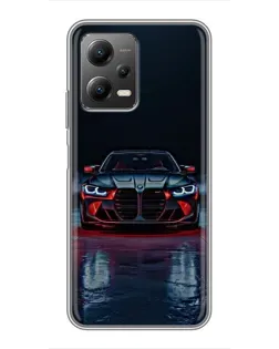 Чехол для Xiaomi POCO X5 (5G) с картинкой «BMW на мокрой дороге»