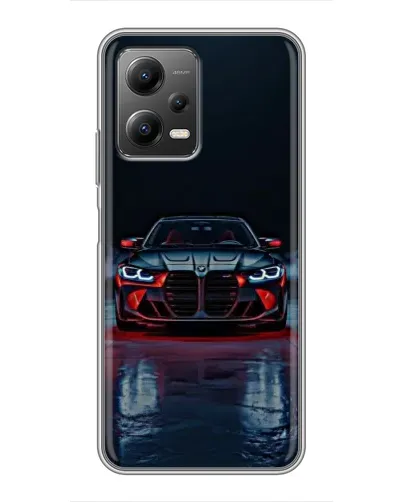 Чехол для Xiaomi POCO X5 (5G) с картинкой «BMW на мокрой дороге»