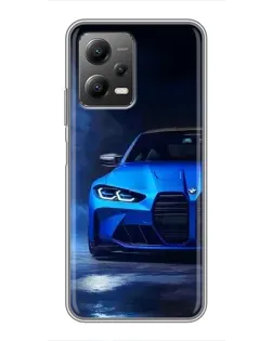 Чехол для Xiaomi POCO X5 (5G) с картинкой «Голубая BMW M4»