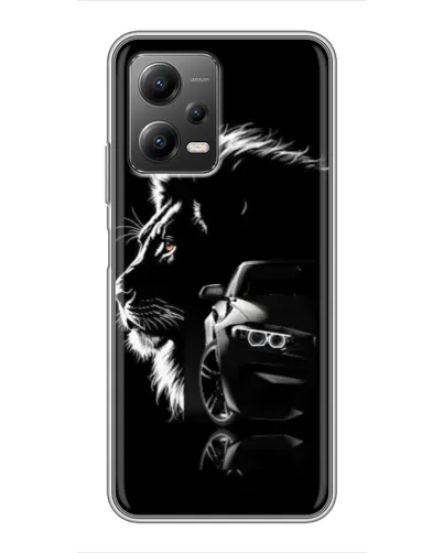 Чехол для Xiaomi POCO X5 (5G) с картинкой «BMW и лев»