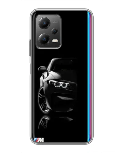 Чехол для Xiaomi POCO X5 (5G) с картинкой «Силуэт BMW в темноте»