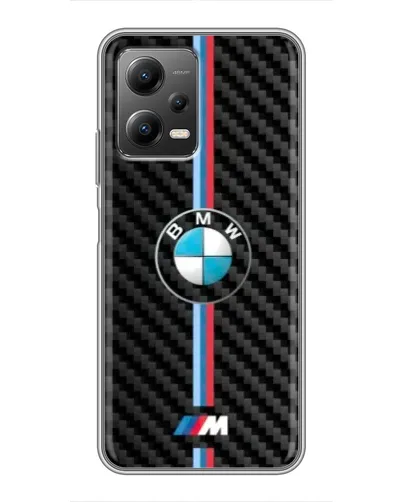 Чехол для Xiaomi POCO X5 (5G) с картинкой «Эмблема BMW и карбон»