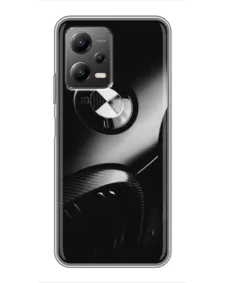 Чехол для Xiaomi POCO X5 (5G) с картинкой «Эмблема BMW — макро»