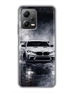Чехол для Xiaomi POCO X5 (5G) с картинкой «BMW сквозь туман»