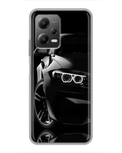 Чохол для Xiaomi POCO X5 (5G) з картинкою «Чорна BMW — профіль»