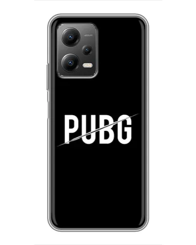 Чехол для Xiaomi POCO X5 (5G) с картинкой «PUBG — белый логотип»