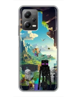Чехол для Xiaomi POCO X5 (5G) с картинкой «Эндермен в лесу»