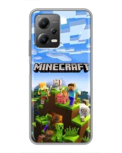 Чехол для Xiaomi POCO X5 (5G) с картинкой «Minecraft классический мир»