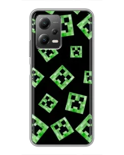 Чехол для Xiaomi POCO X5 (5G) с картинкой «Паттерн с криперами»