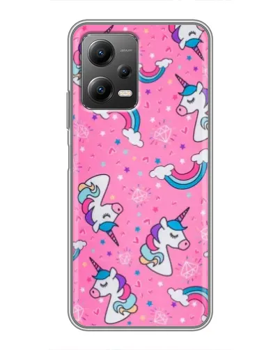 Чехол для Xiaomi POCO X5 (5G) с картинкой «Unicorn паттерн розовый» Чехол для Xiaomi POCO X5 (5G) с картинкой «Unicorn паттерн розовый»