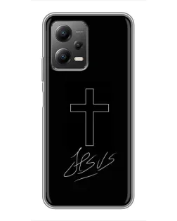 Чохол для Xiaomi POCO X5 (5G) з картинкою «Графічний хрест Jesus»