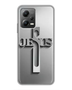 Чохол для Xiaomi POCO X5 (5G) з картинкою «Металевий хрест Jesus»