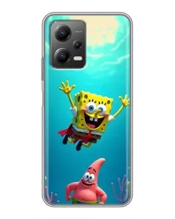 Чохол для Xiaomi POCO X5 (5G) з картинкою «Спанч Боб під водою»